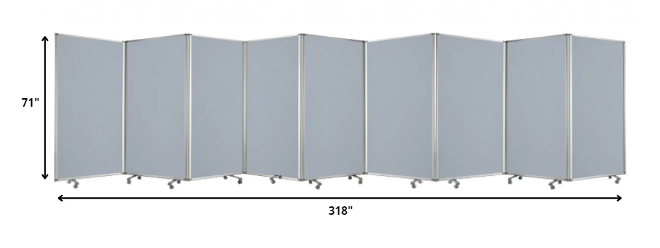 Metal, Grey, 9 Panel, Screen By Homeroots - Image 3