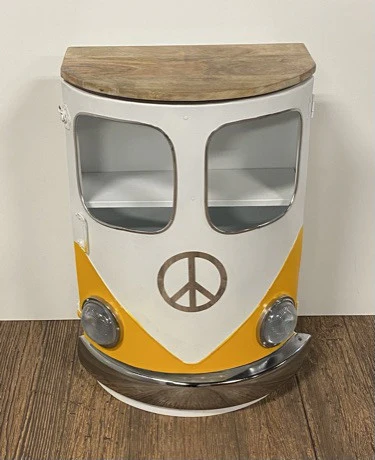 Metal Mango Wood Yellow Bed Side Table By Homeroots - Image 2