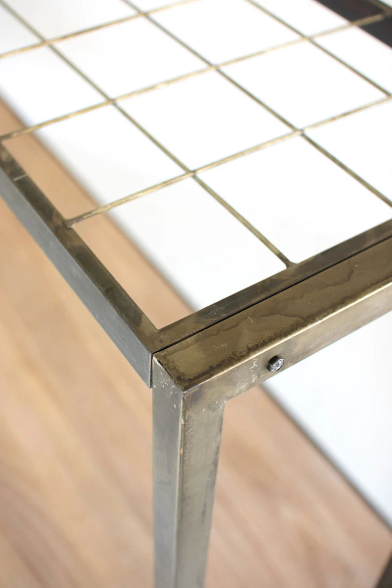 Metal Store Display Table With Wooden Top By Kalalou - Image 3
