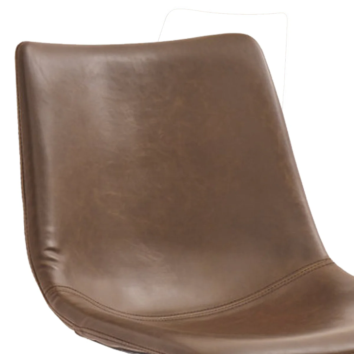 Metal Swivel Chair With Faux Leather Upholstery And Adjustable Seat, Brown And Black By Benzara - Image 2