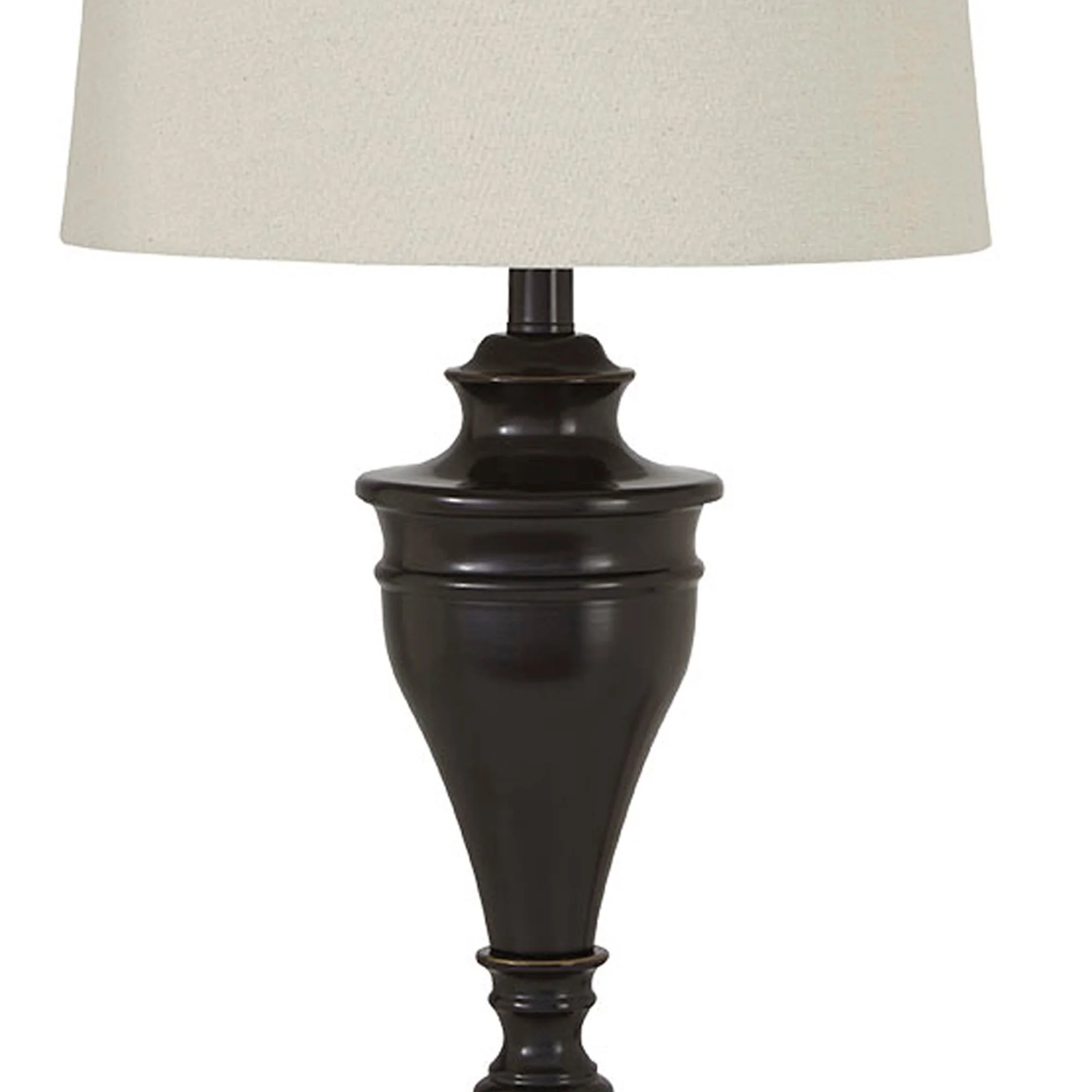 Metal Table Lamp With Turned Pedestal Base Set Of 2 Bronze By Benzara - Image 2