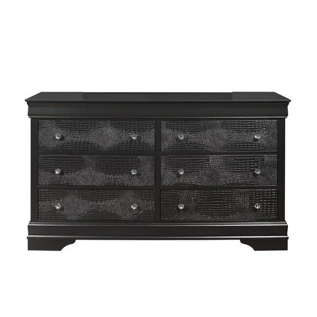 Metallic Grey Solid Wood Six Drawer Double Dresser By Homeroots - Image 2