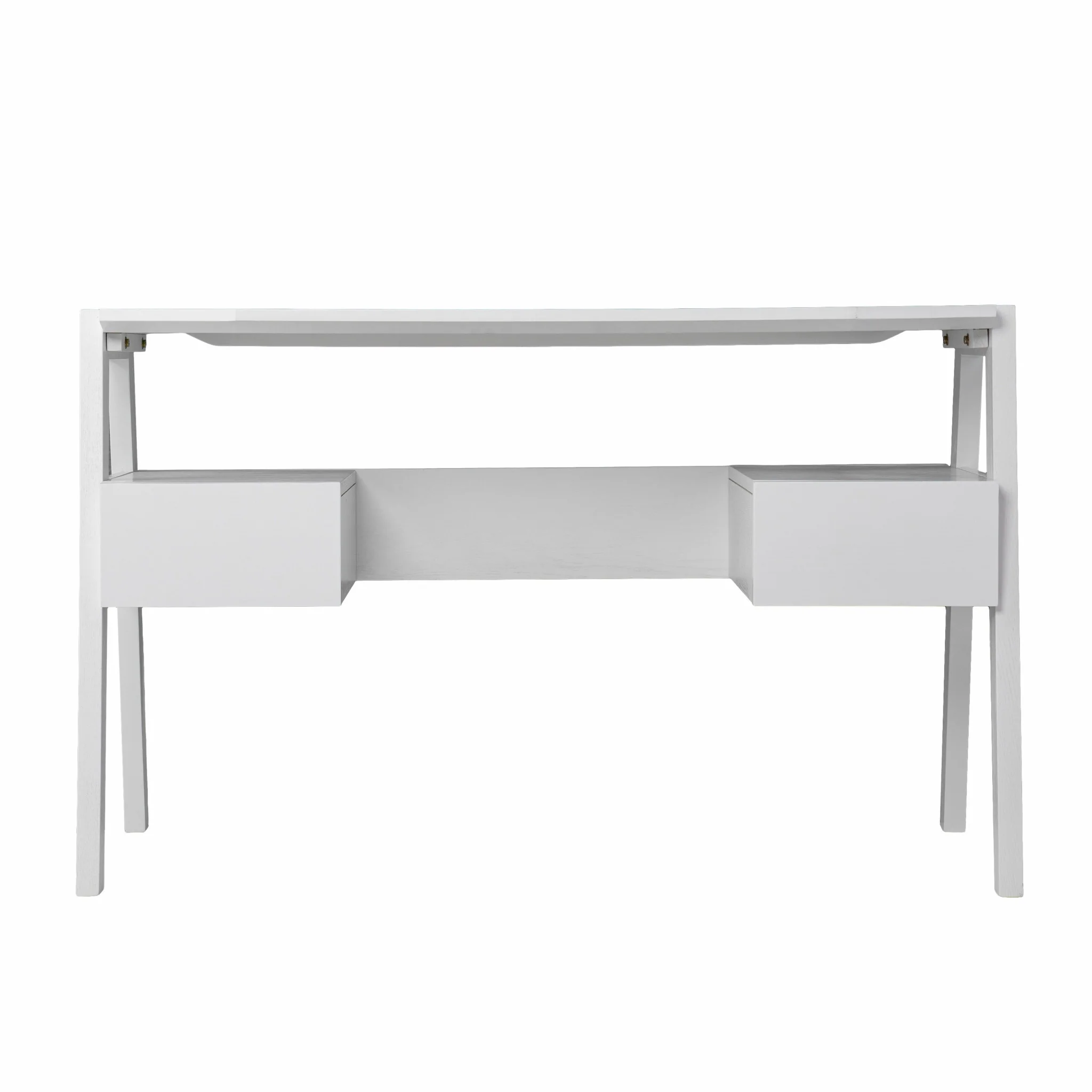 Metallic White Modern Writing Desk By Homeroots - Image 4
