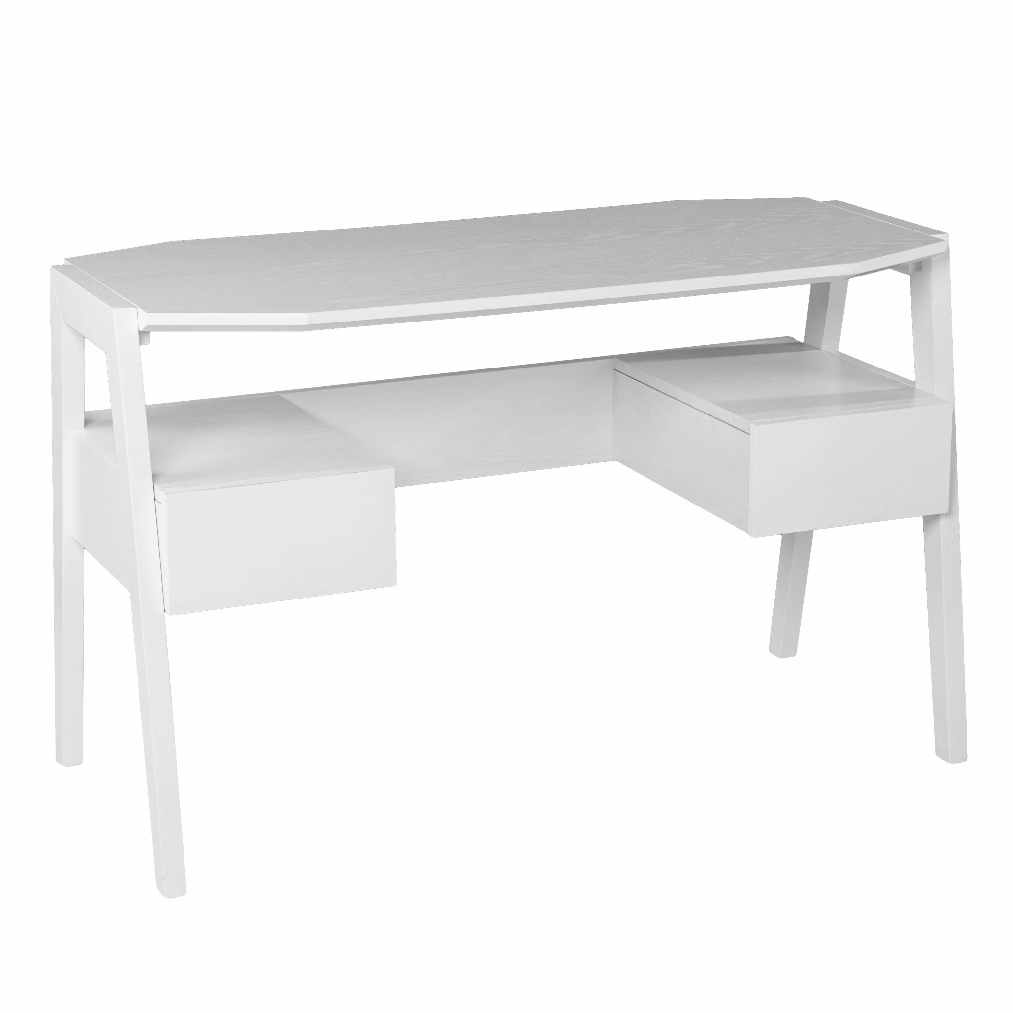 Metallic White Modern Writing Desk By Homeroots - Image 5