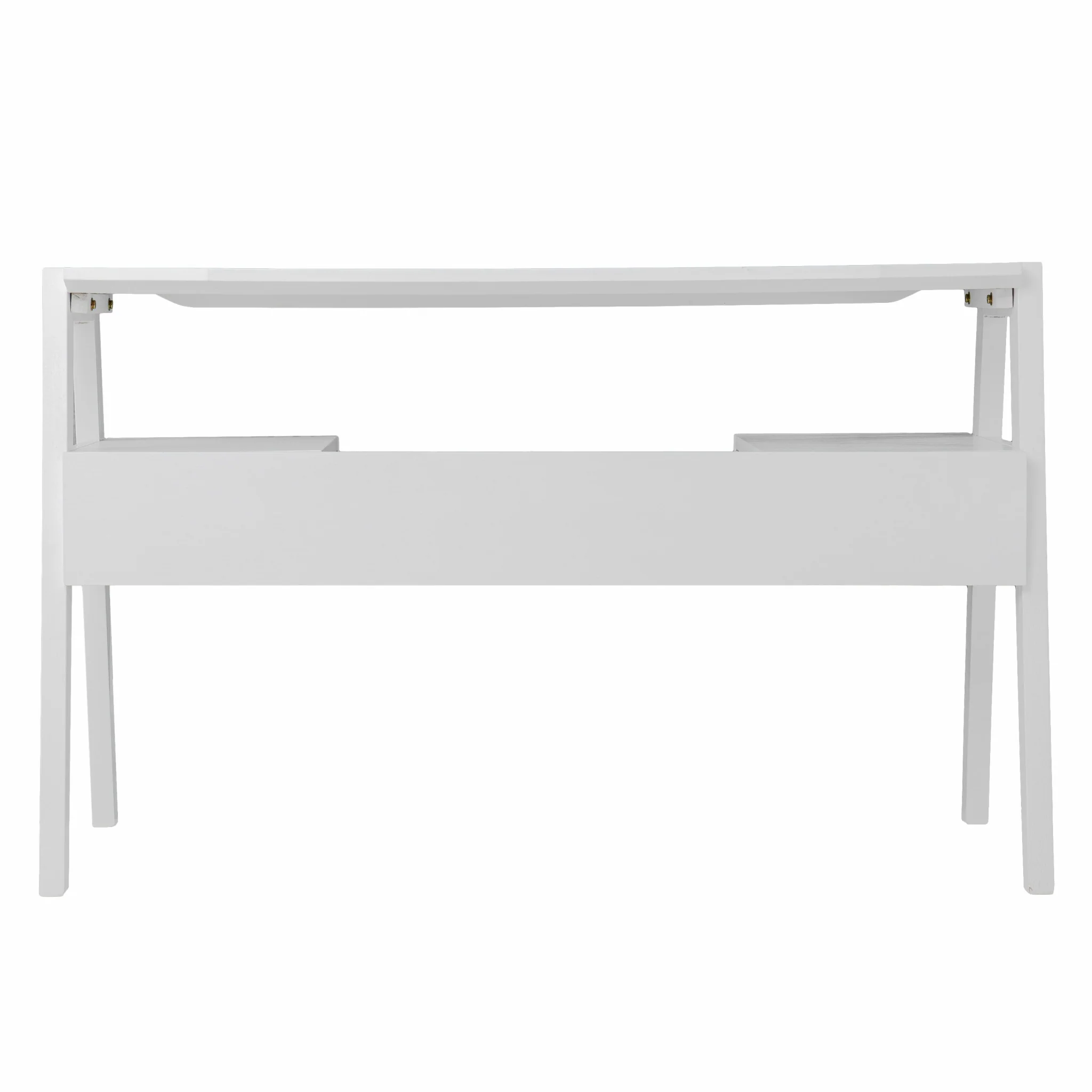 Metallic White Modern Writing Desk By Homeroots - Image 7