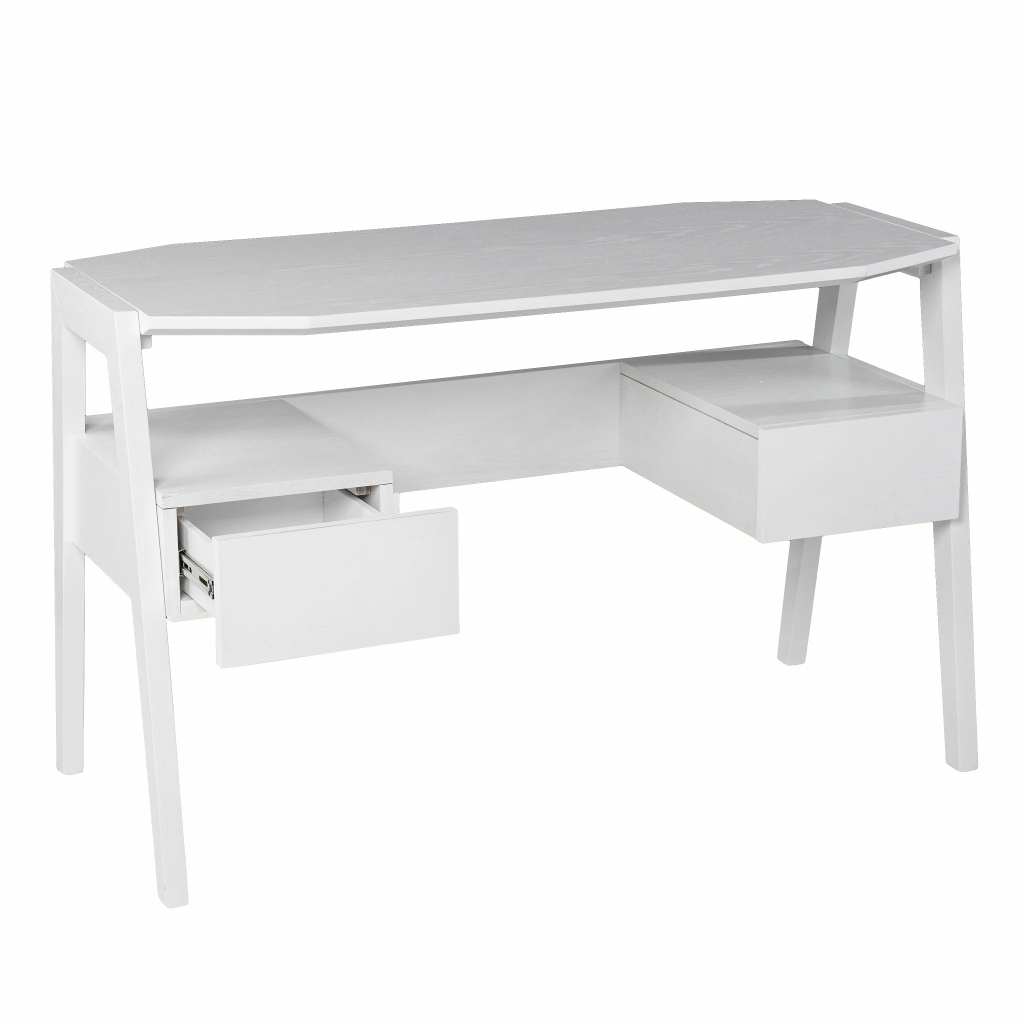 Metallic White Modern Writing Desk By Homeroots - Image 9