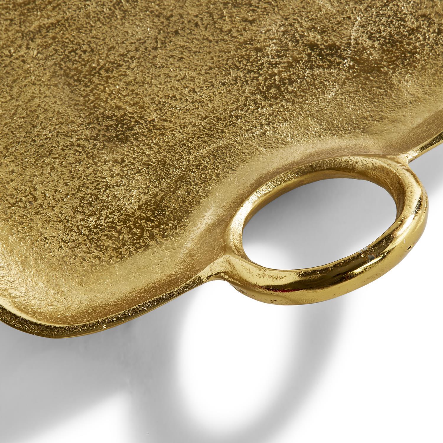 Metropolitan Decorative Gold Tray With Handles Set Of 6 By Tozai Home - Image 2