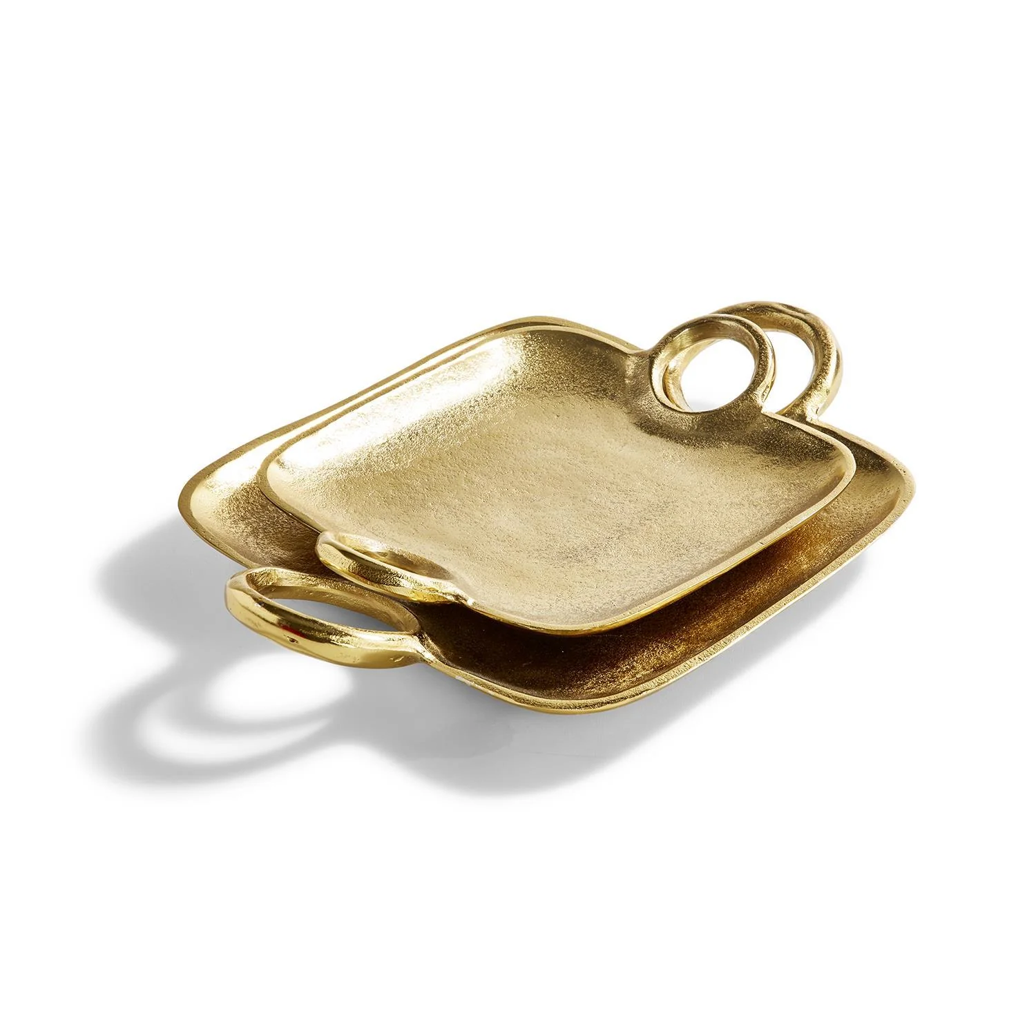 Metropolitan Decorative Gold Tray With Handles Set Of 6 By Tozai Home - Image 5