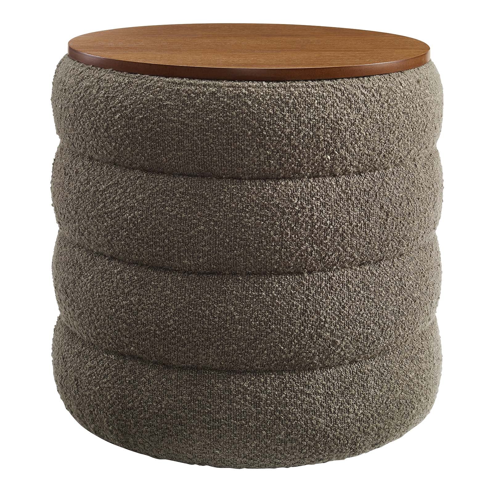 Mezzo Round Boucle Fabric Storage Ottoman By Modway - EEI-6685 - Image 2