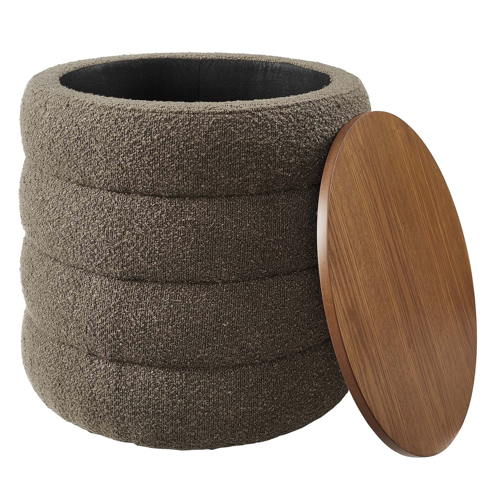 Mezzo Round Boucle Fabric Storage Ottoman By Modway - EEI-6685 - Image 3