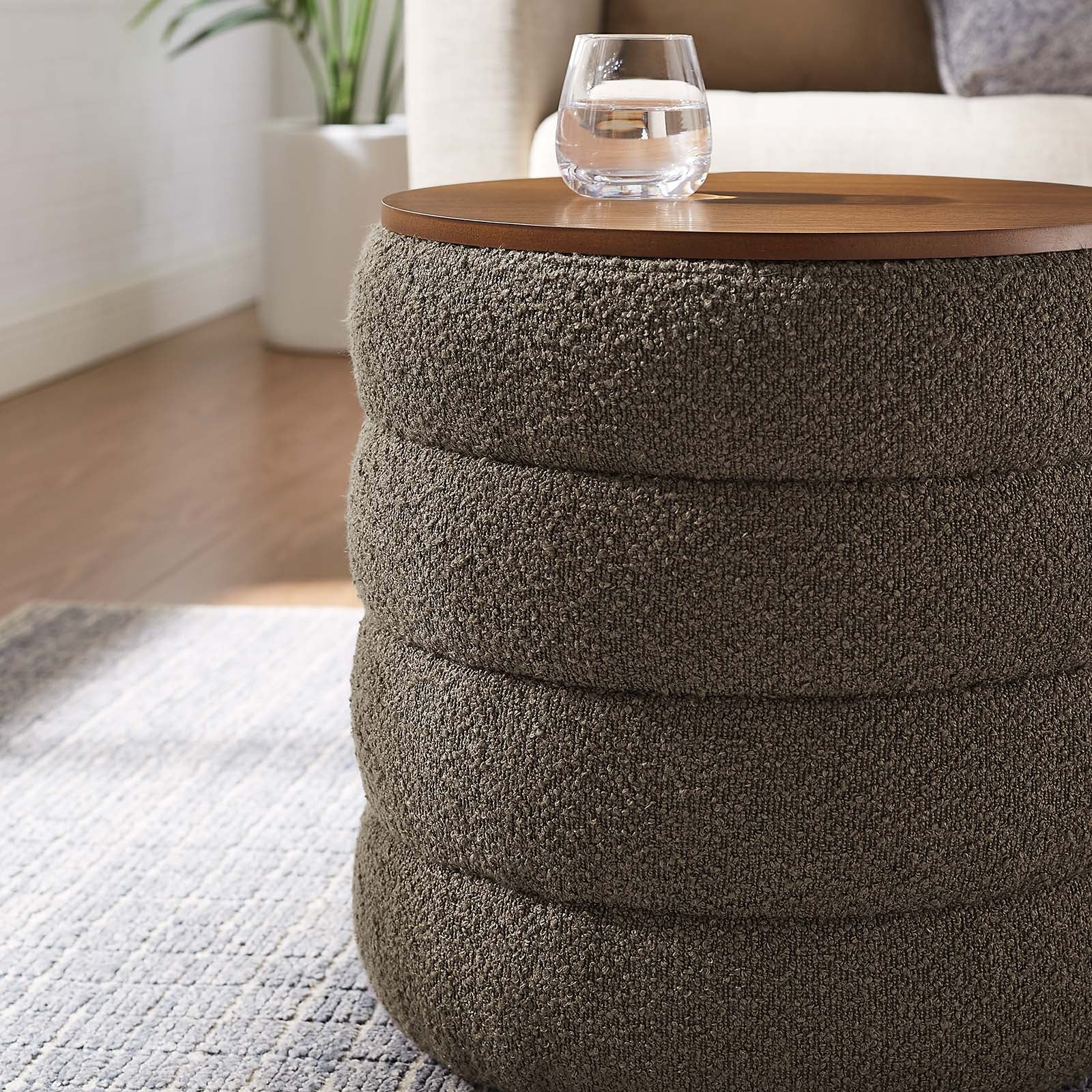 Mezzo Round Boucle Fabric Storage Ottoman By Modway - EEI-6685 - Image 6