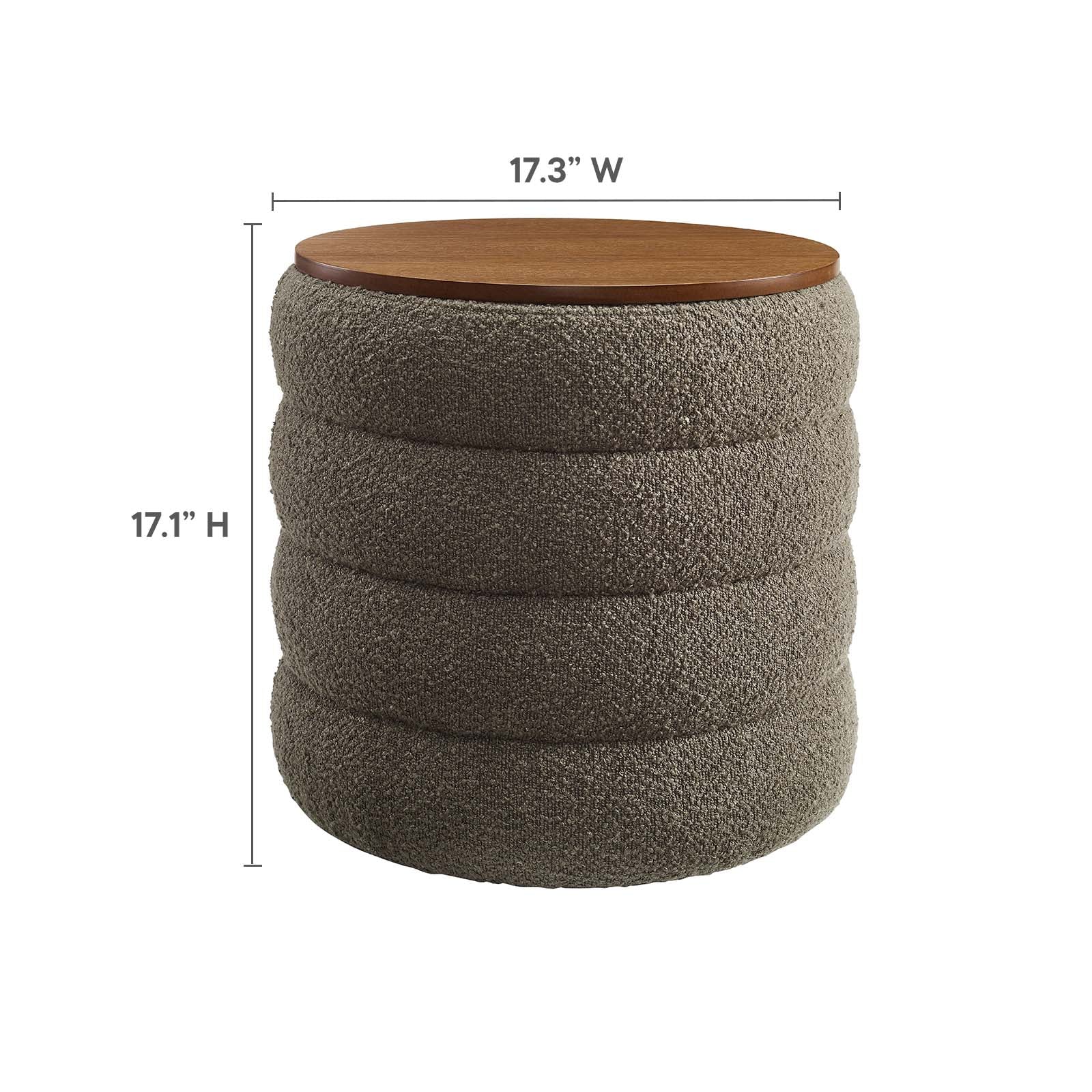 Mezzo Round Boucle Fabric Storage Ottoman By Modway - EEI-6685 - Image 8