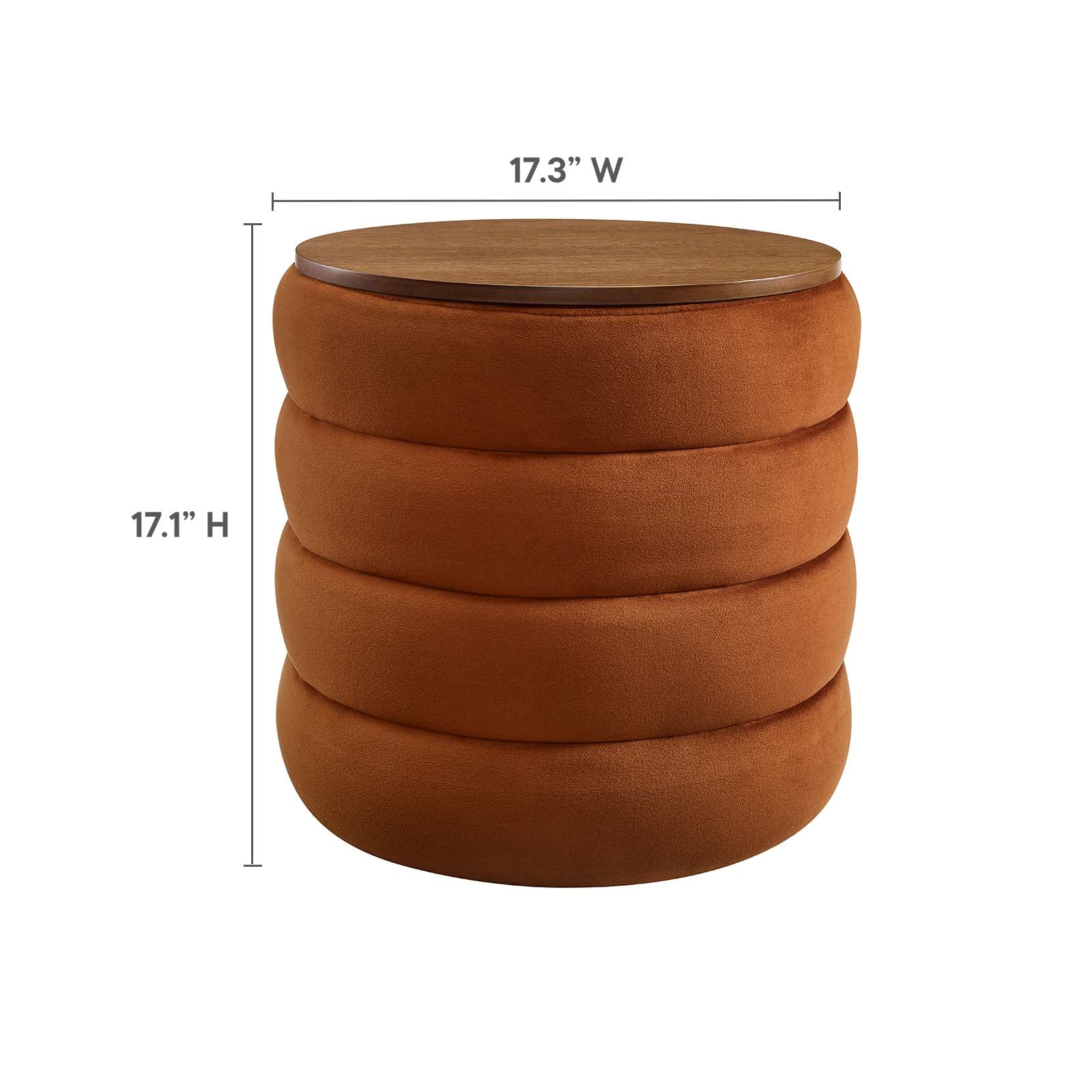 Mezzo Round Performance Velvet Storage Ottoman By Modway - EEI-6684 - Image 15