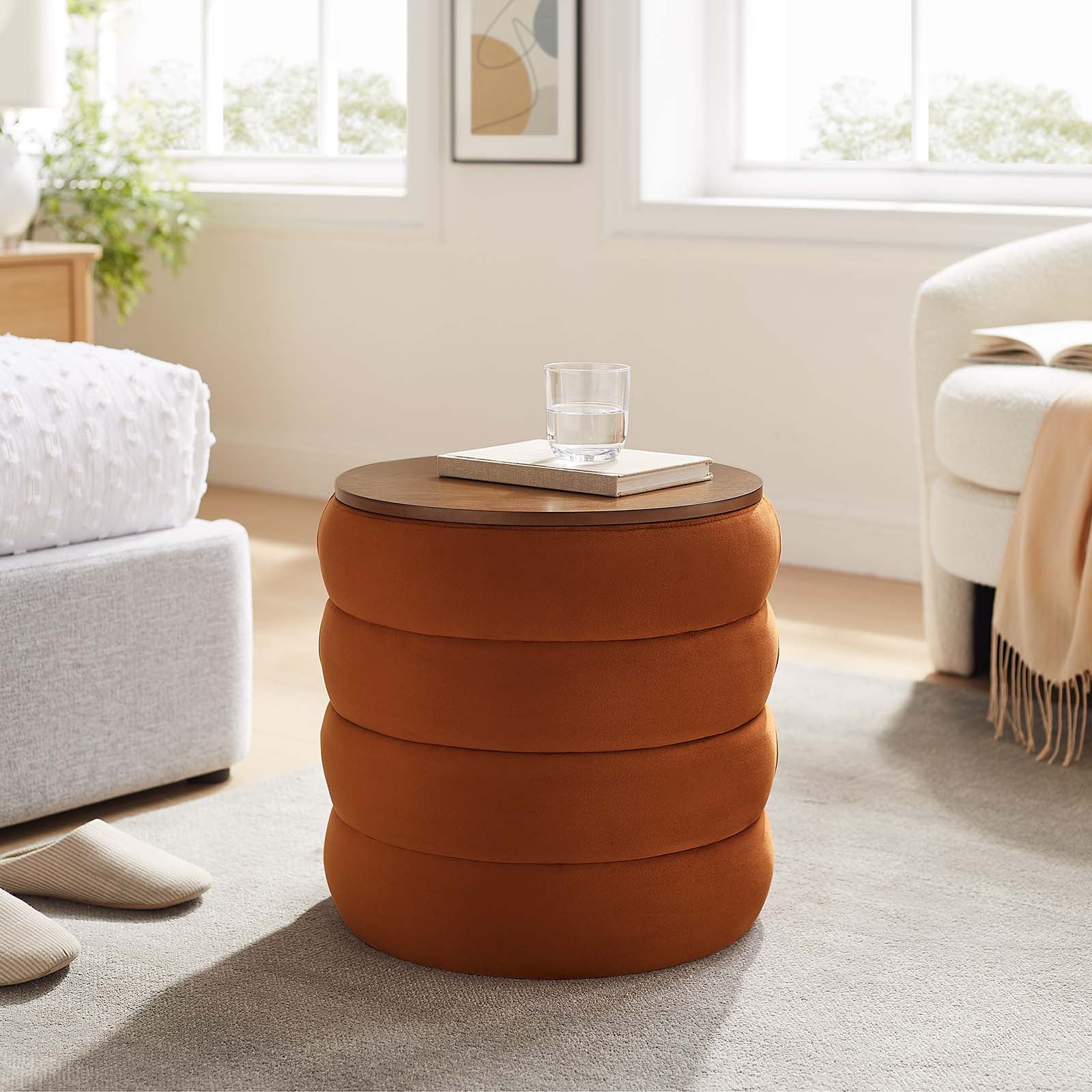 Mezzo Round Performance Velvet Storage Ottoman By Modway - EEI-6684 - Image 16