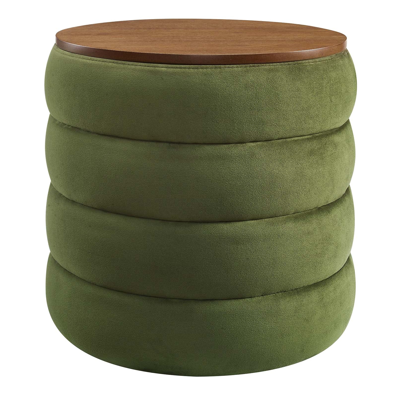 Mezzo Round Performance Velvet Storage Ottoman By Modway - EEI-6684 - Image 2