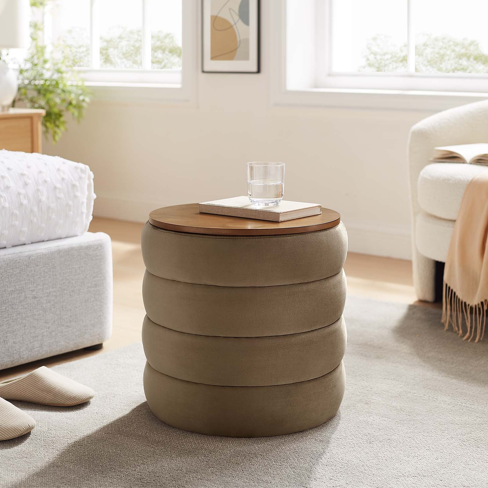 Mezzo Round Performance Velvet Storage Ottoman By Modway - EEI-6684 - Image 24