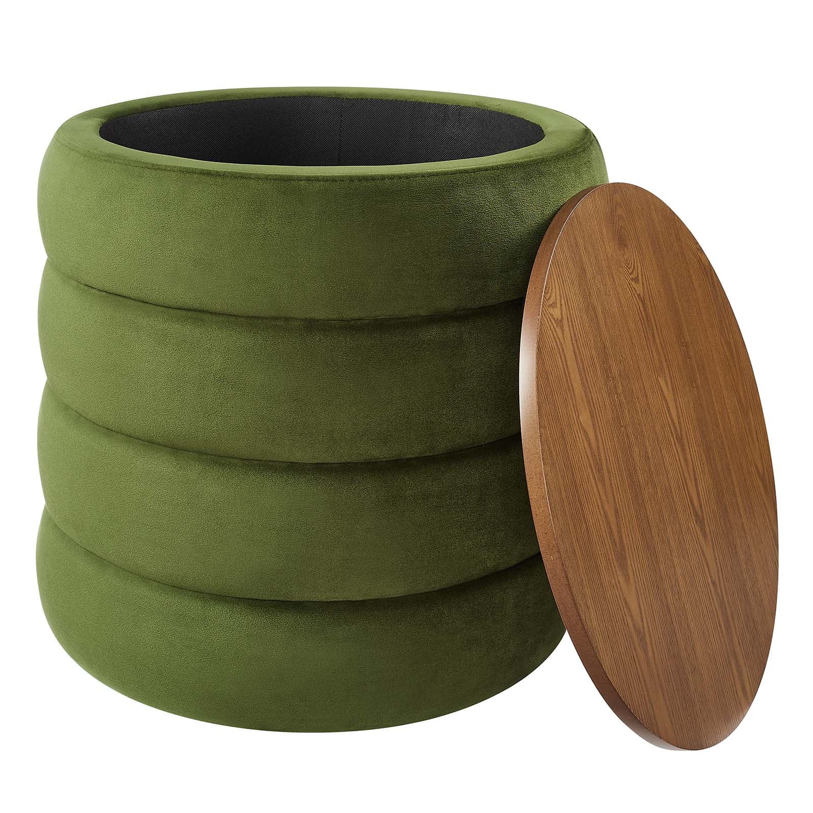Mezzo Round Performance Velvet Storage Ottoman By Modway - EEI-6684 - Image 3