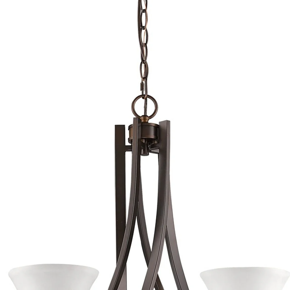 Mia 5-Light Oil-Rubbed Bronze Chandelier With Etched Glass Shades By Homeroots - Image 3