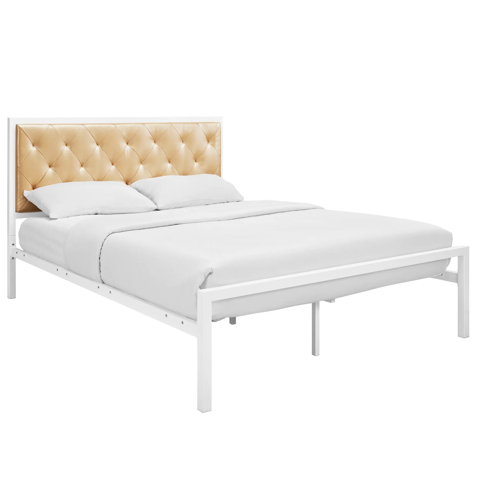 Mia Vinyl Queen Bed by Modway - Image 2