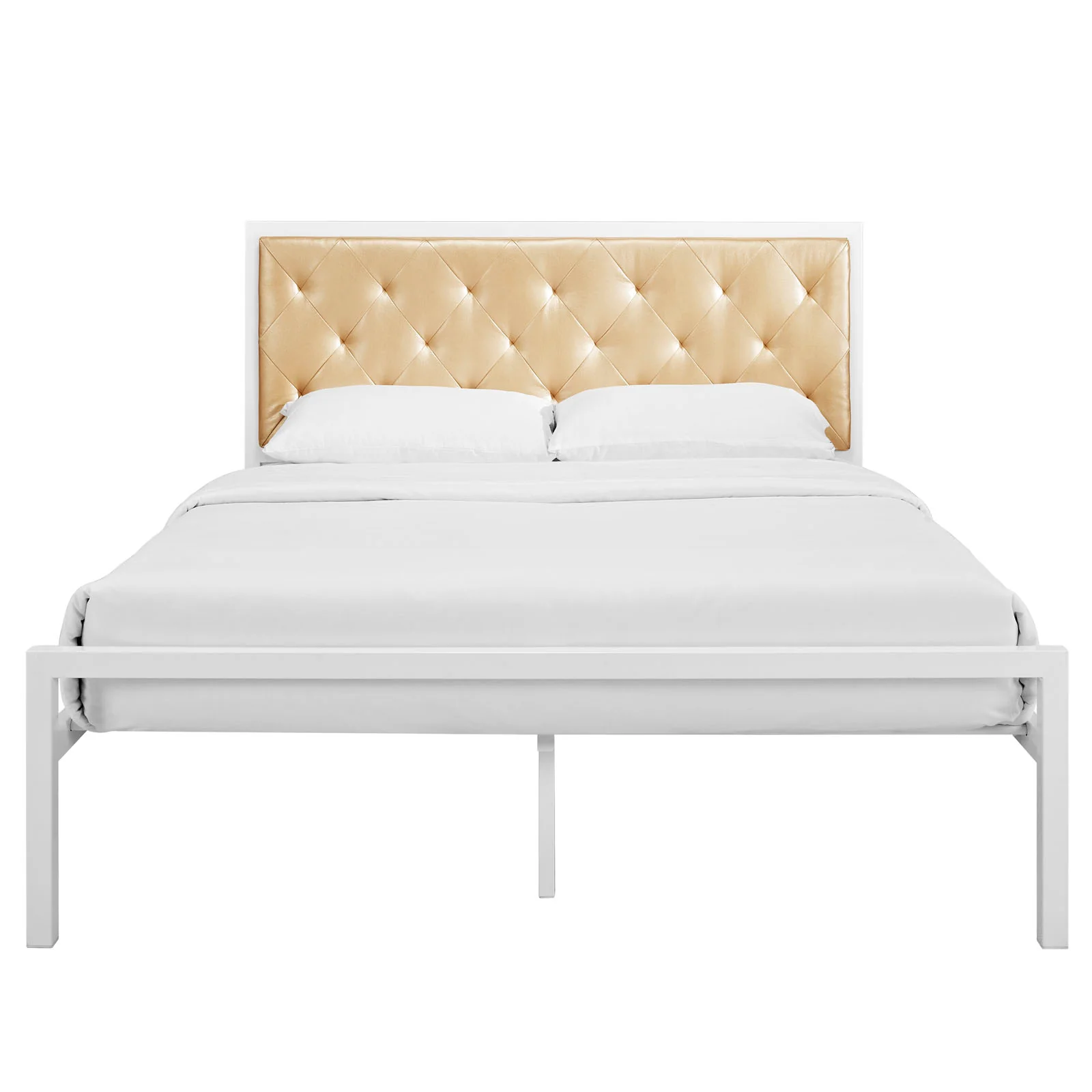 Mia Vinyl Queen Bed by Modway - Image 4