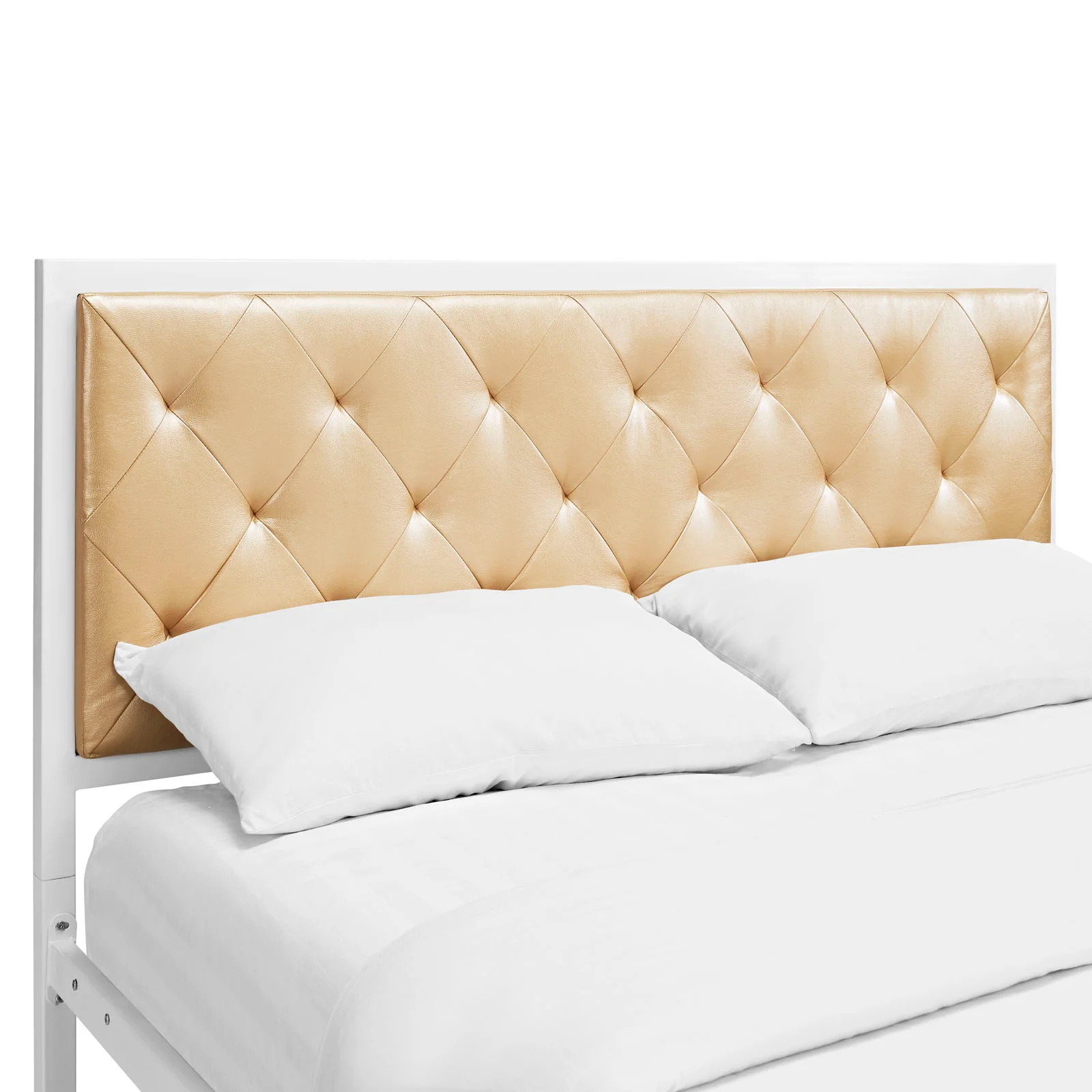 Mia Vinyl Queen Bed by Modway - Image 5