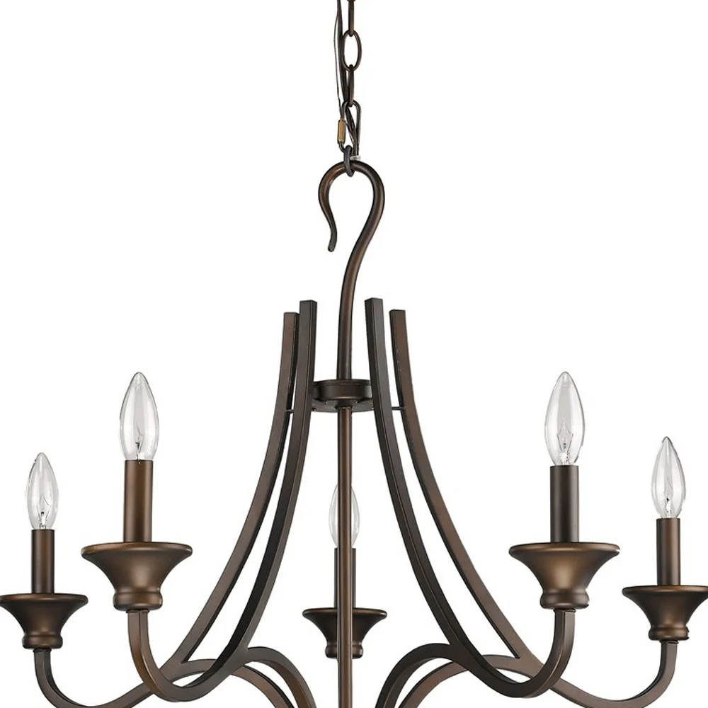 Michelle 5-Light Oil-Rubbed Bronze Chandelier By Homeroots - Image 3