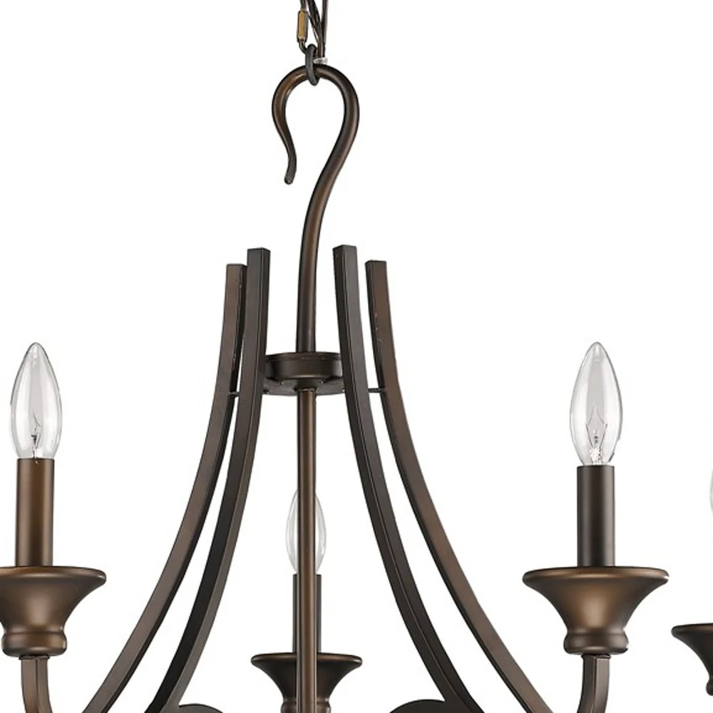 Michelle 5-Light Oil-Rubbed Bronze Chandelier By Homeroots - Image 4