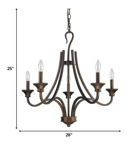 Michelle 5-Light Oil-Rubbed Bronze Chandelier By Homeroots - Image 5