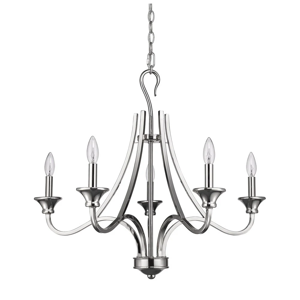 Michelle 5-Light Polished Nickel Chandelier By Homeroots - Image 2