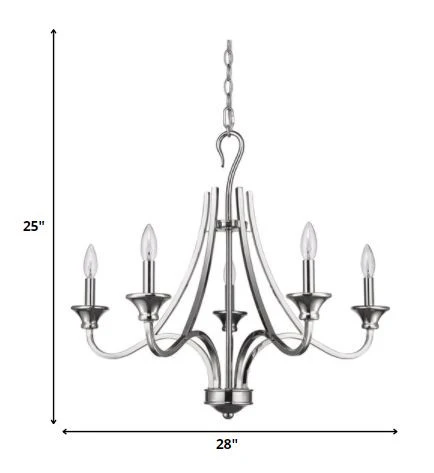 Michelle 5-Light Polished Nickel Chandelier By Homeroots - Image 5