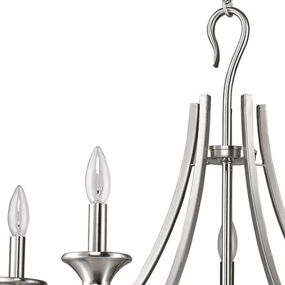 Michelle 5-Light Satin Nickel Chandelier By Homeroots - Image 4