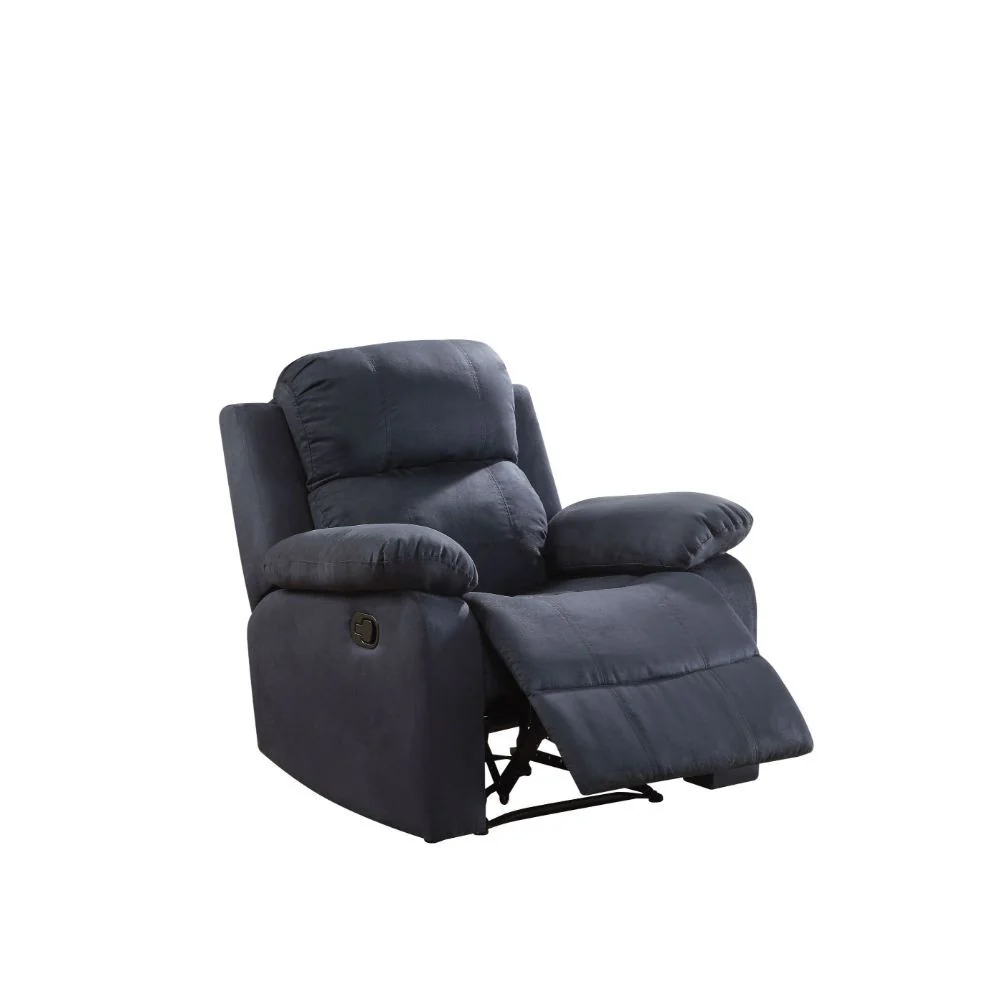Microfiber Motion Recliner Chair in Blue By Homeroots - Image 3