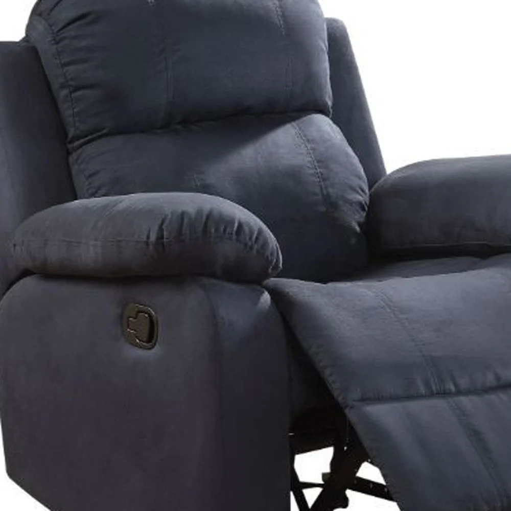 Microfiber Motion Recliner Chair in Blue By Homeroots - Image 5