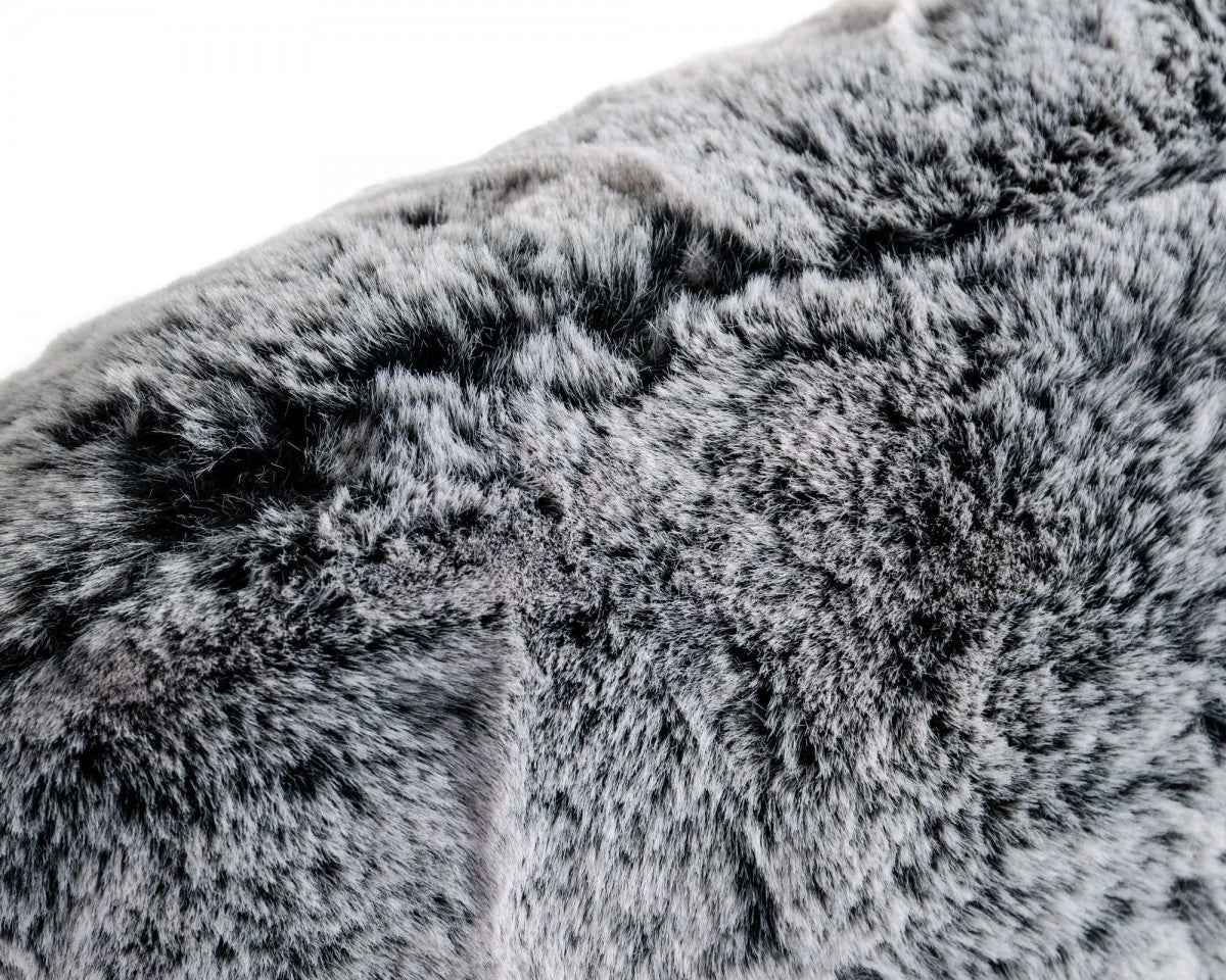 Mid Century Glam Grey Faux Fur Accent Chair By Homeroots - Image 5