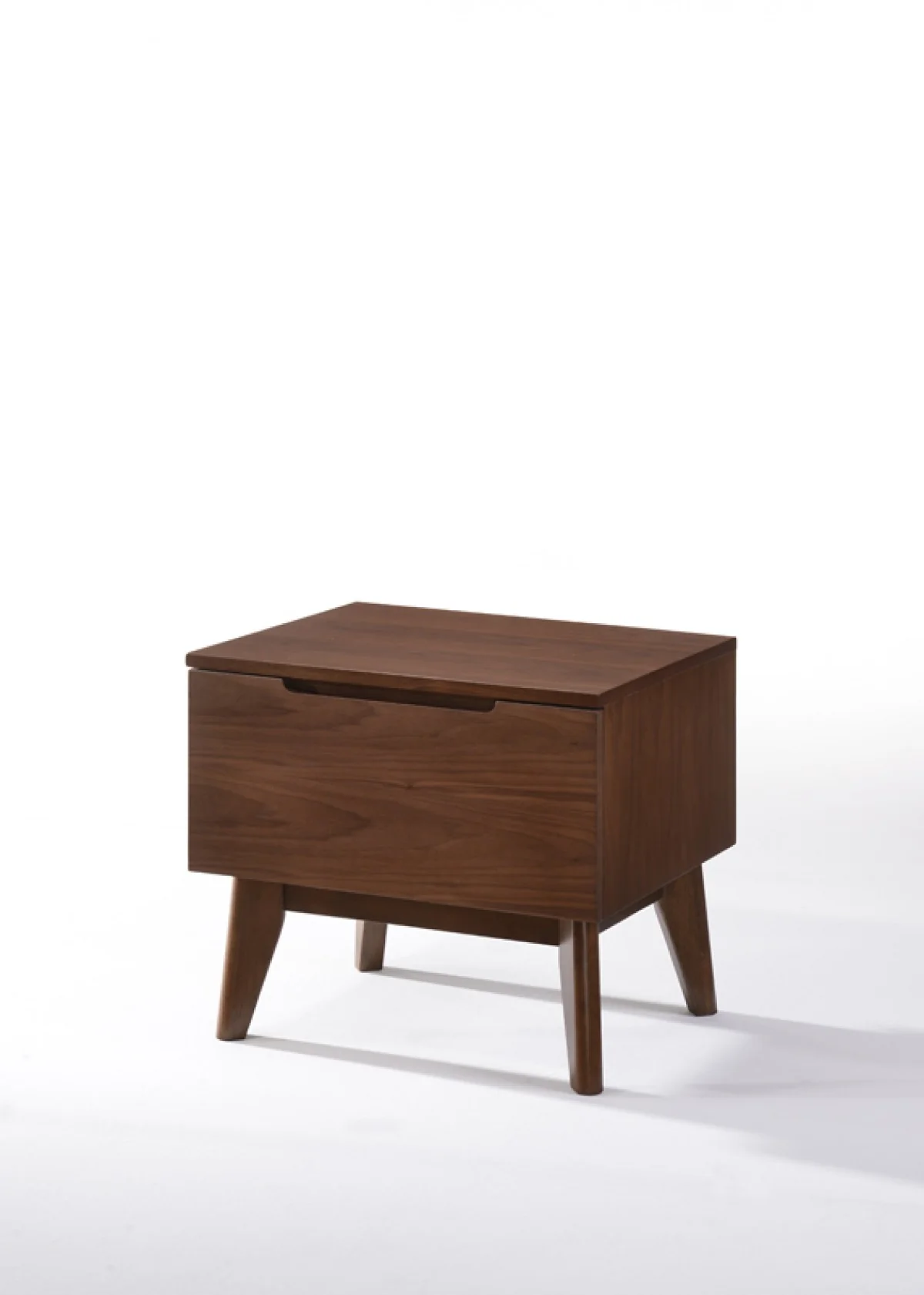 Mid Century Modern Walnut Veneer Nightstand By Homeroots - Image 2