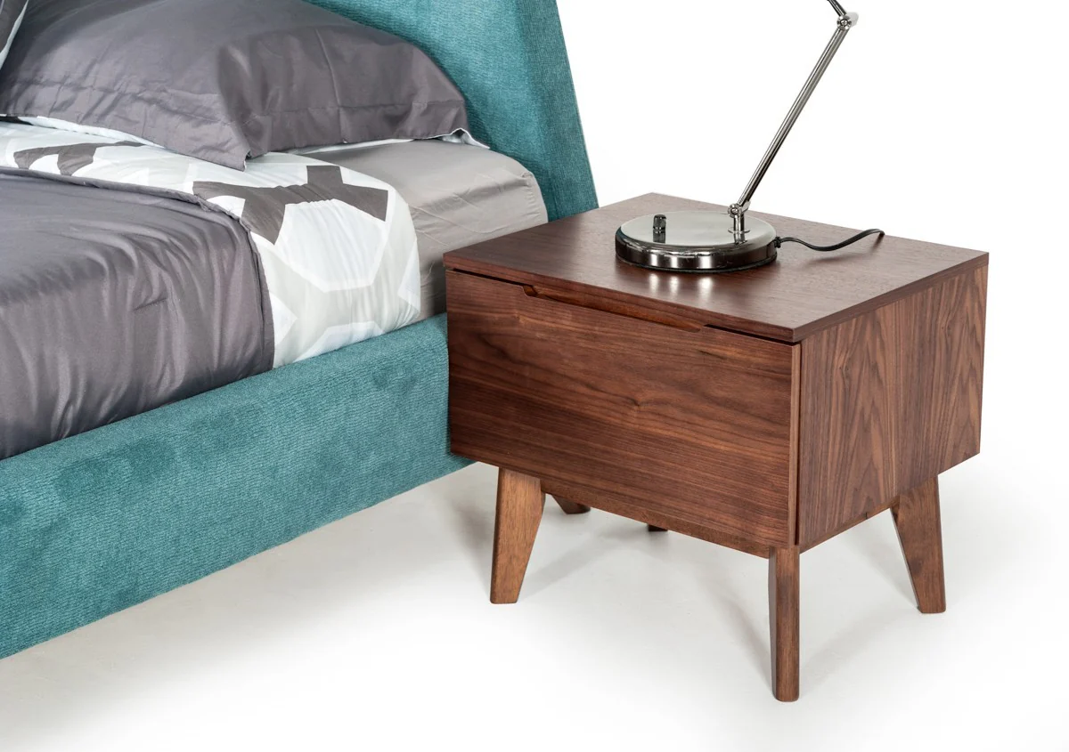 Mid Century Modern Walnut Veneer Nightstand By Homeroots - Image 3