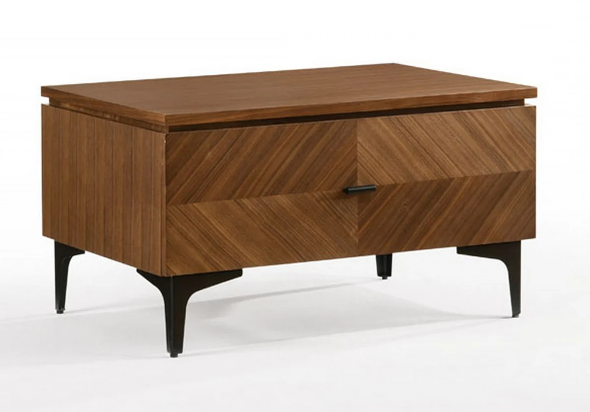 Mid Century Walnut Nightstand With Two Drawers By Homeroots - Image 2