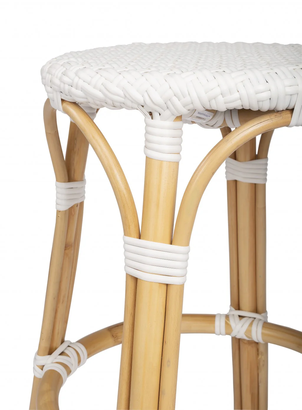 Midnight Blue And White Rattan Counter Stool By Homeroots - Image 21