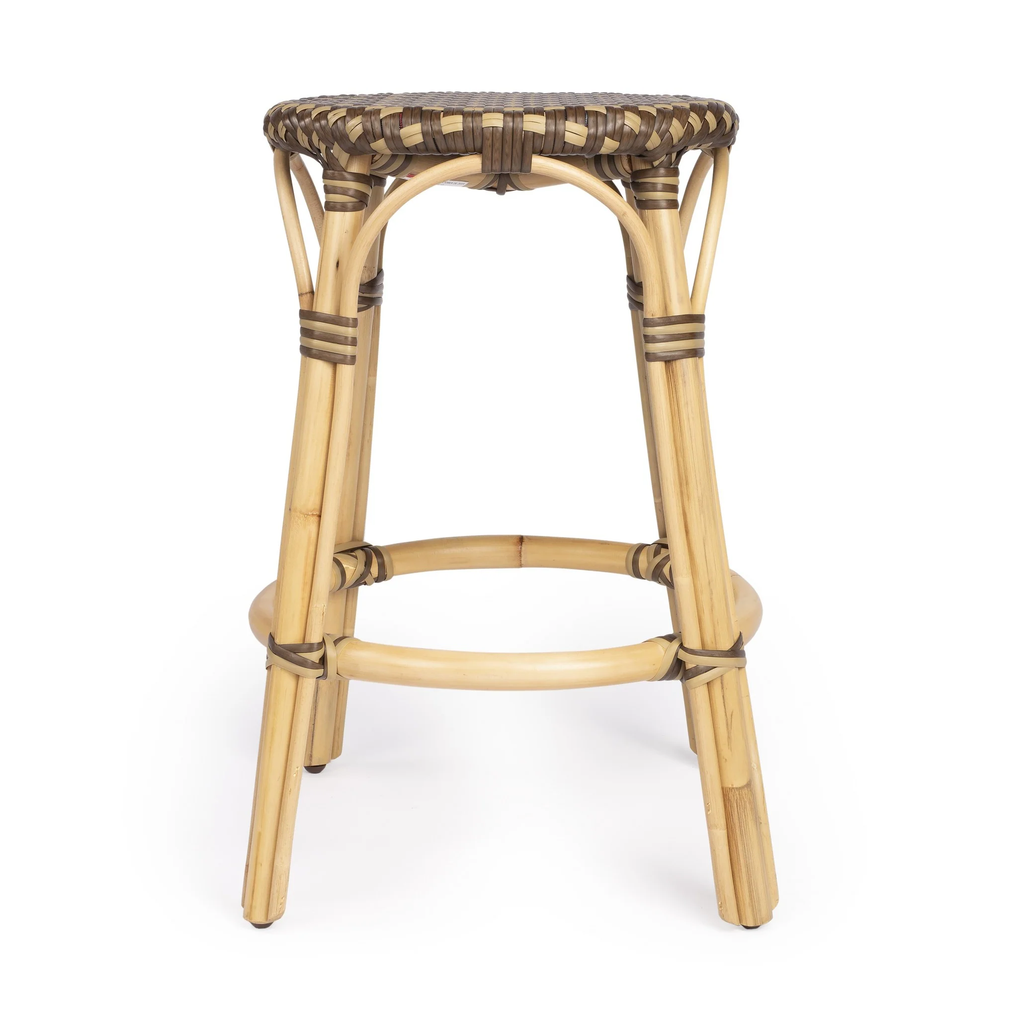 Midnight Blue And White Rattan Counter Stool By Homeroots - Image 27