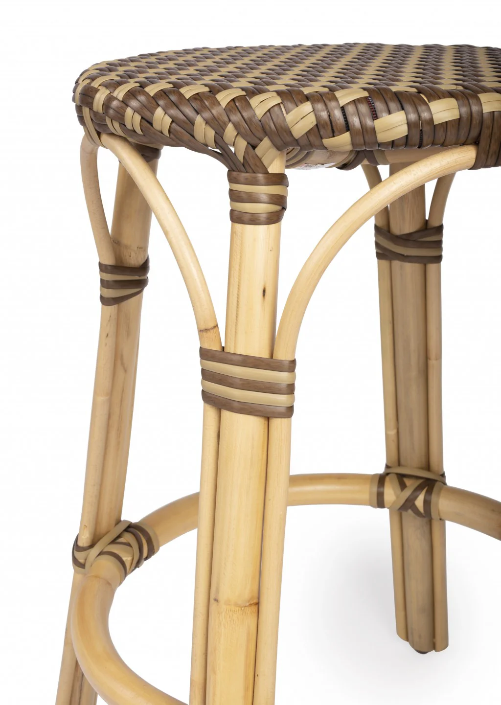 Midnight Blue And White Rattan Counter Stool By Homeroots - Image 28