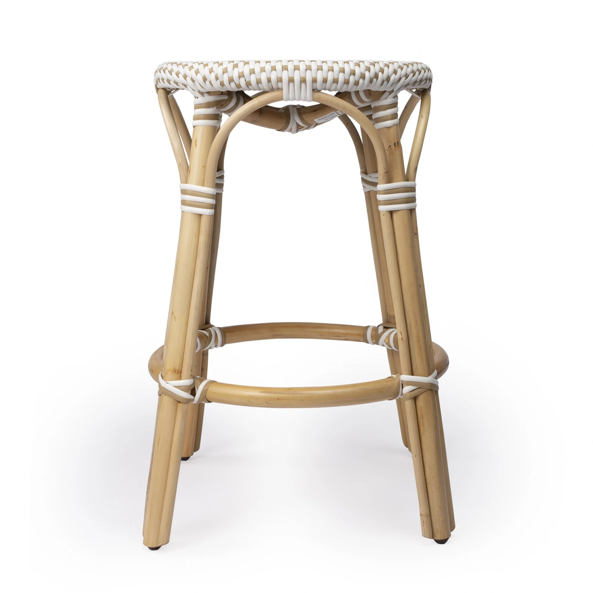 Midnight Blue And White Rattan Counter Stool By Homeroots - Image 34