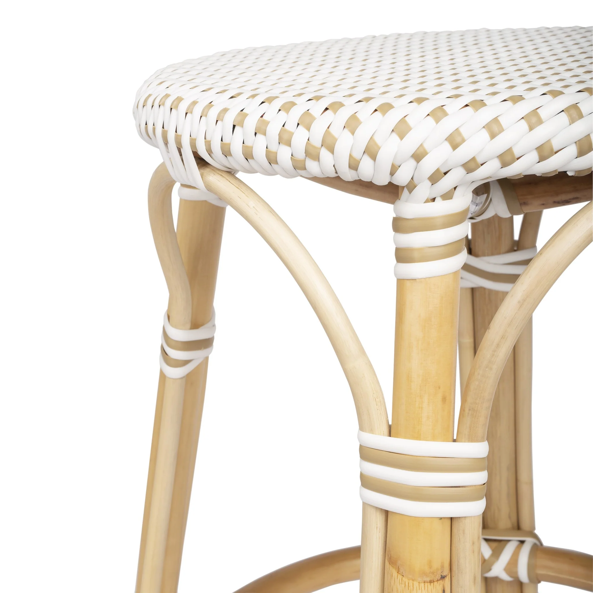 Midnight Blue And White Rattan Counter Stool By Homeroots - Image 36