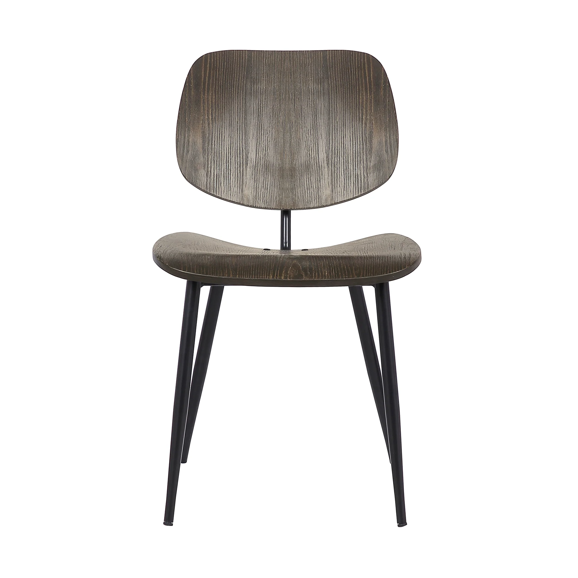 Miki Mid-Century Black and Walnut Wood Dining Accent Chairs (Set of 2) By Armen Living - Image 3