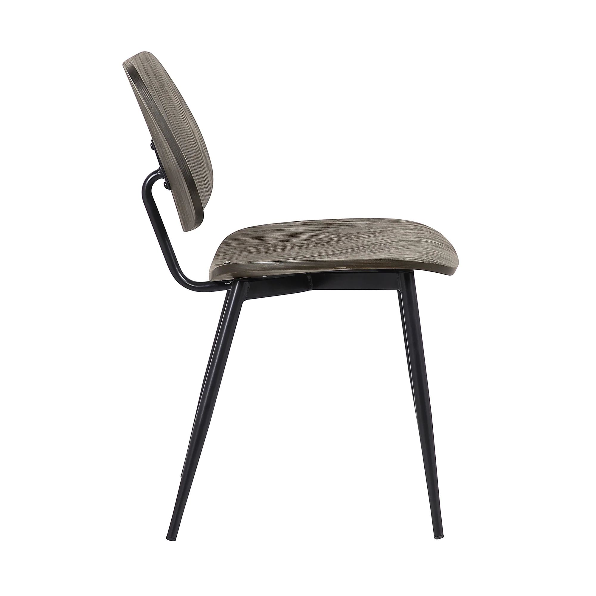 Miki Mid-Century Black and Walnut Wood Dining Accent Chairs (Set of 2) By Armen Living - Image 4