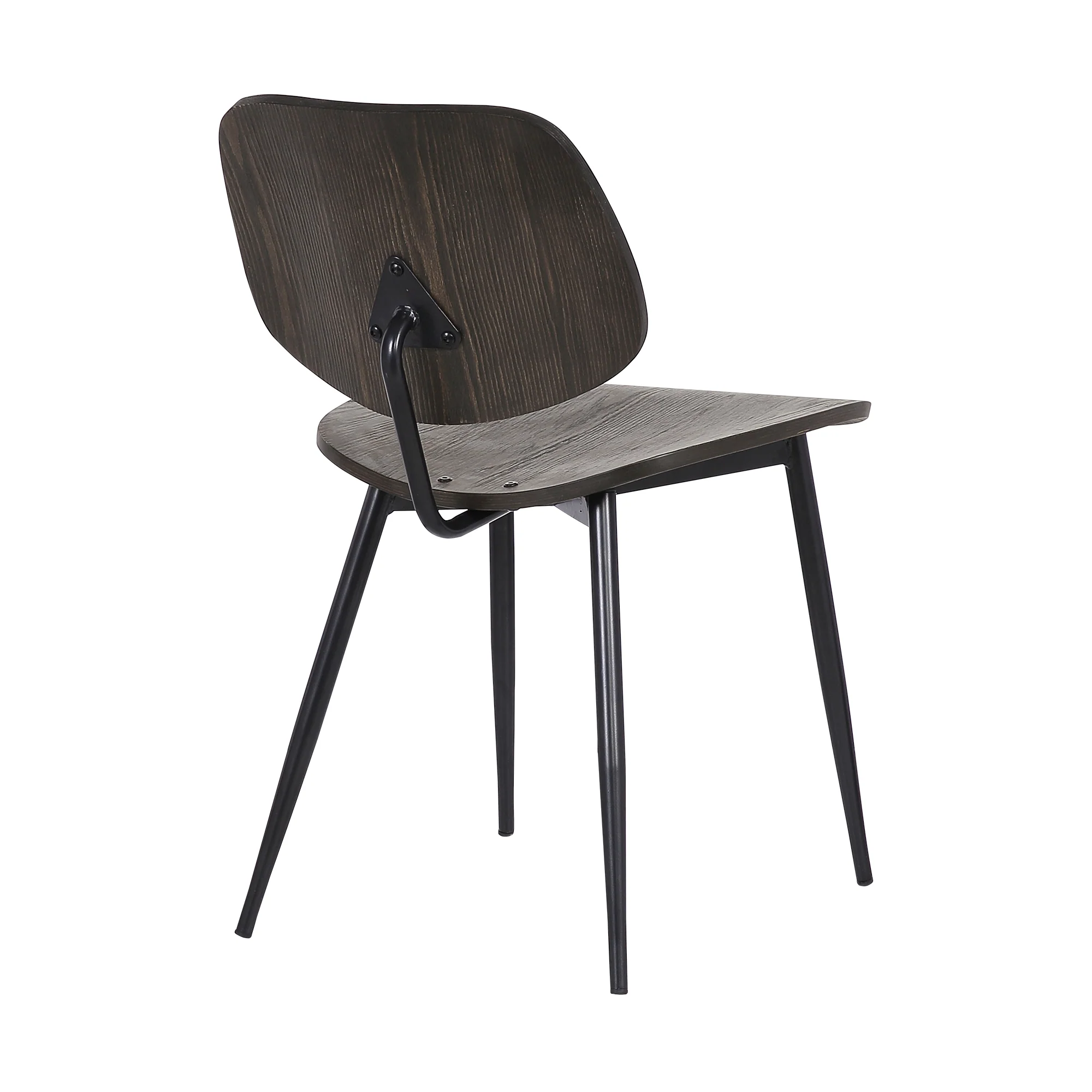 Miki Mid-Century Black and Walnut Wood Dining Accent Chairs (Set of 2) By Armen Living - Image 5