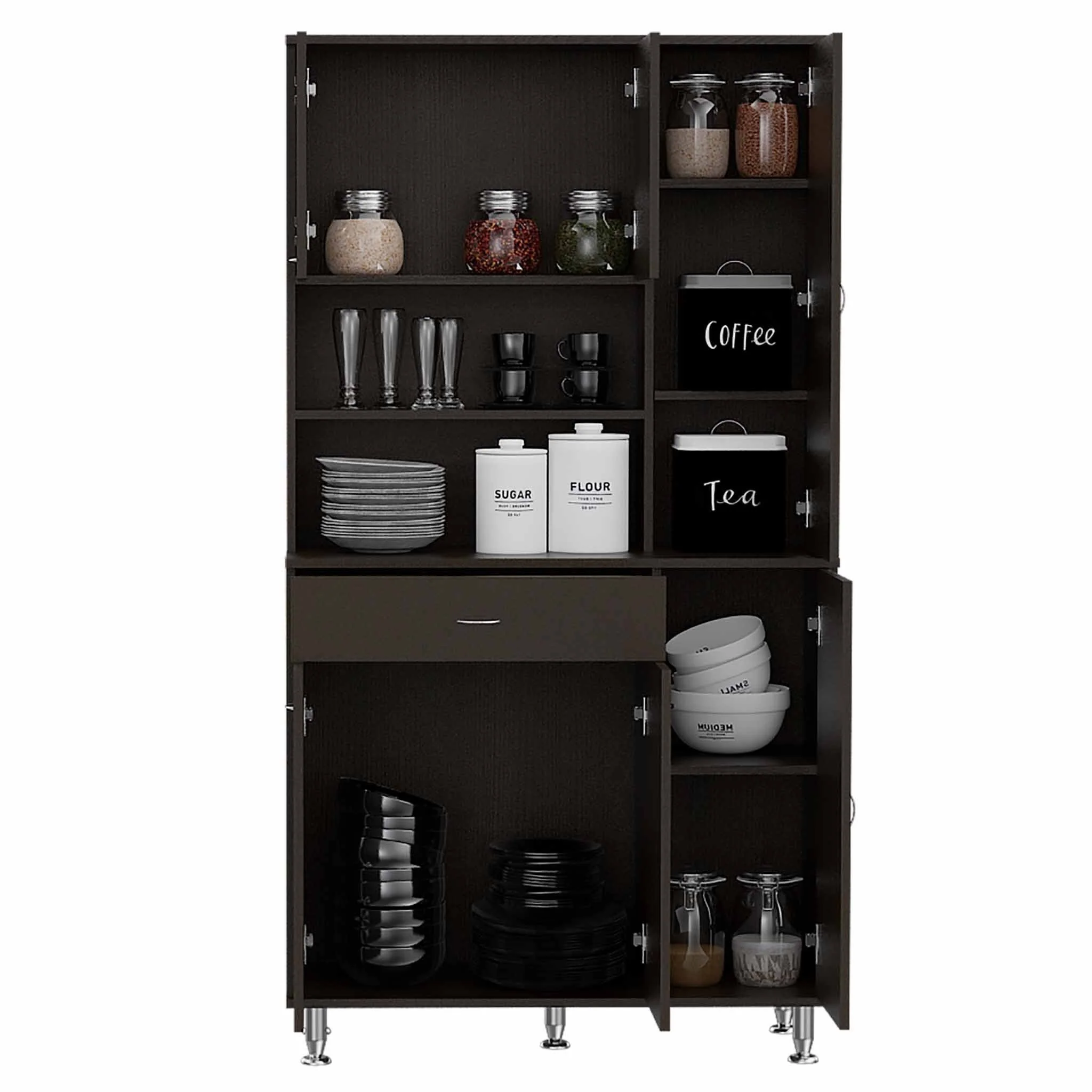 Milano White Pantry Cabinet By Homeroots - Image 11