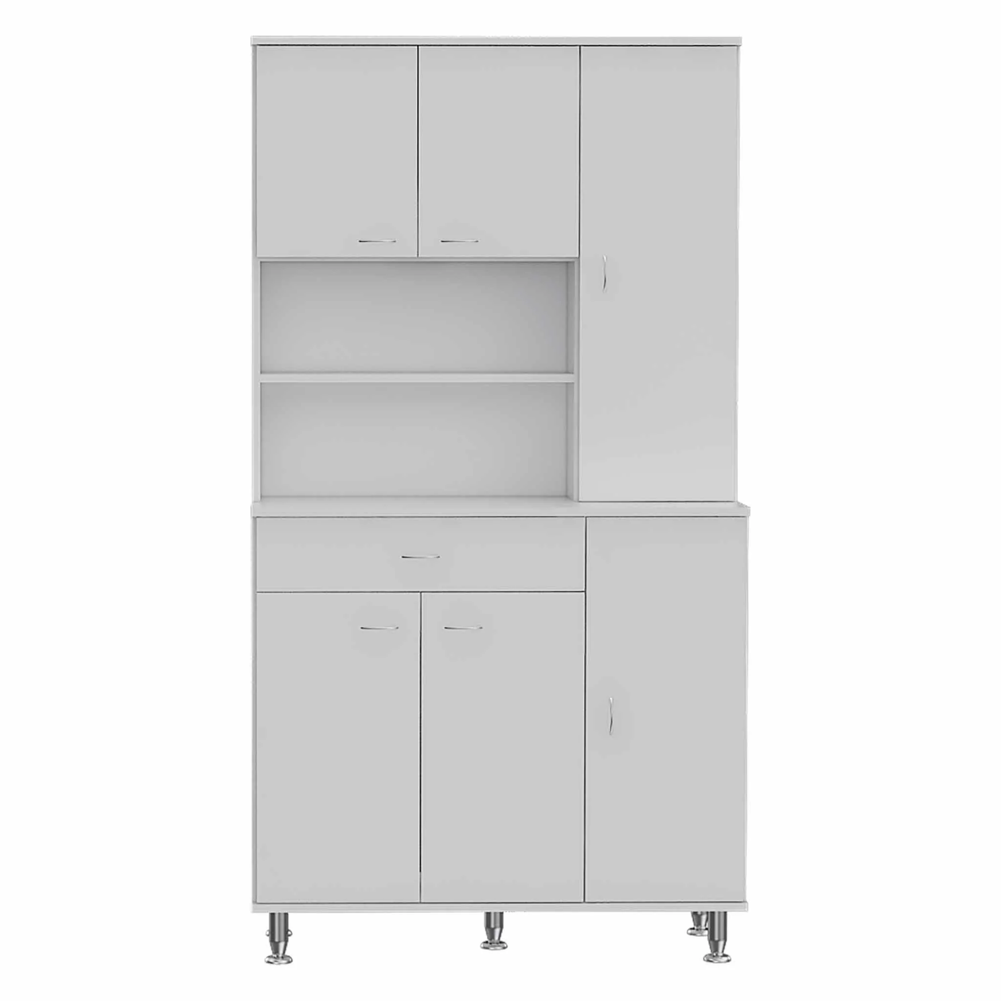 Milano White Pantry Cabinet By Homeroots - Image 2