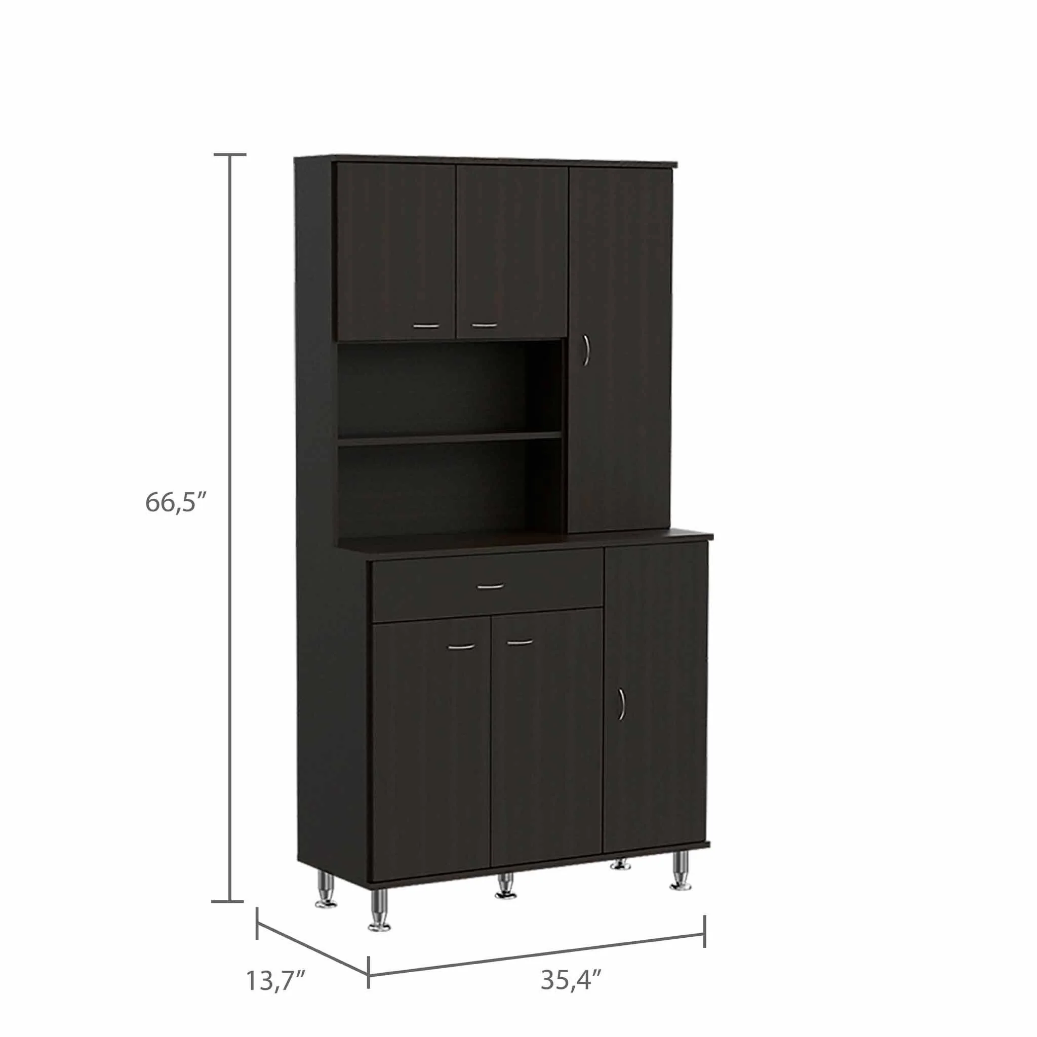 Milano White Pantry Cabinet By Homeroots - Image 9
