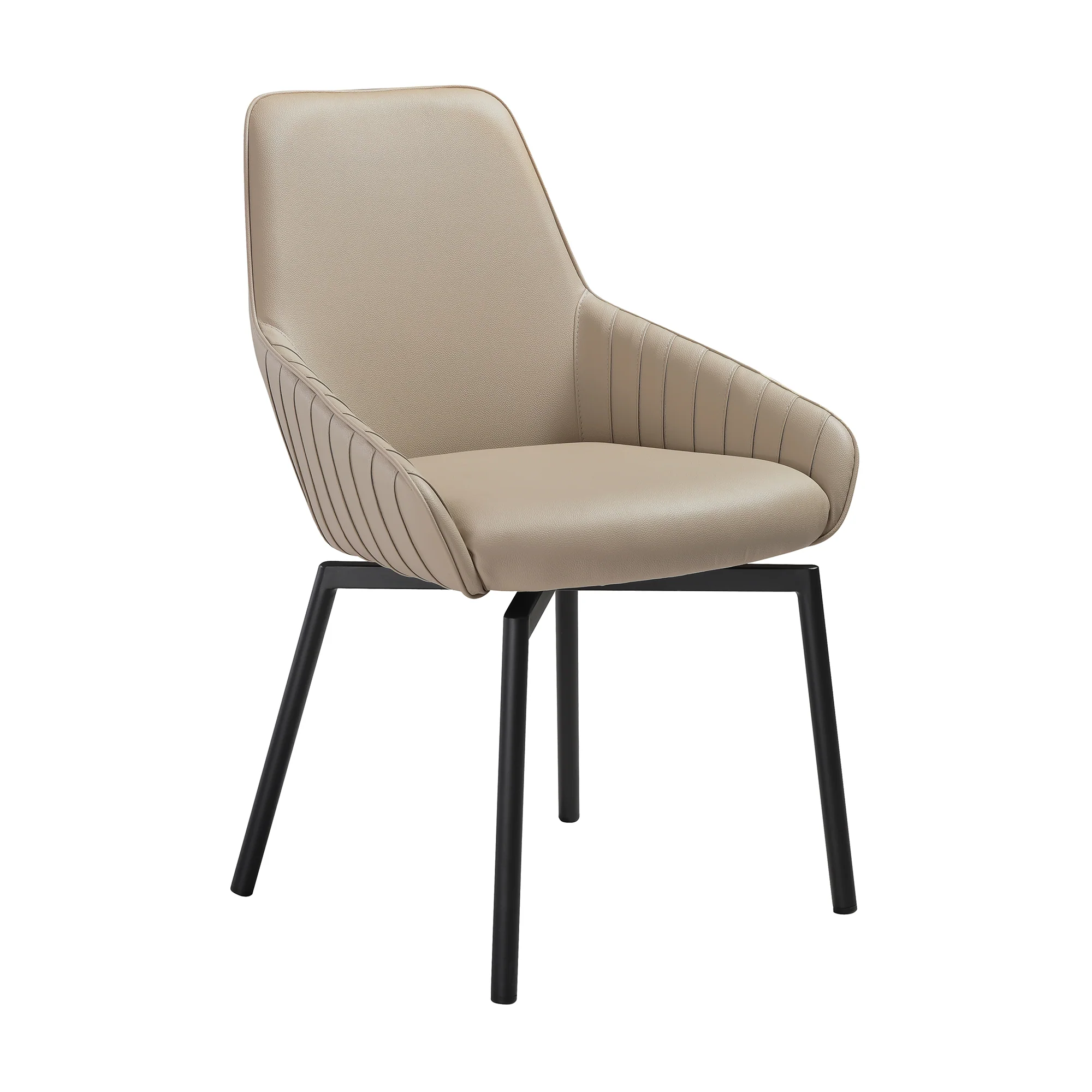 Milena Shilo 5 Piece Extendable Dining Set with Champagne Faux Leather Chairs By Armen Living - Image 3