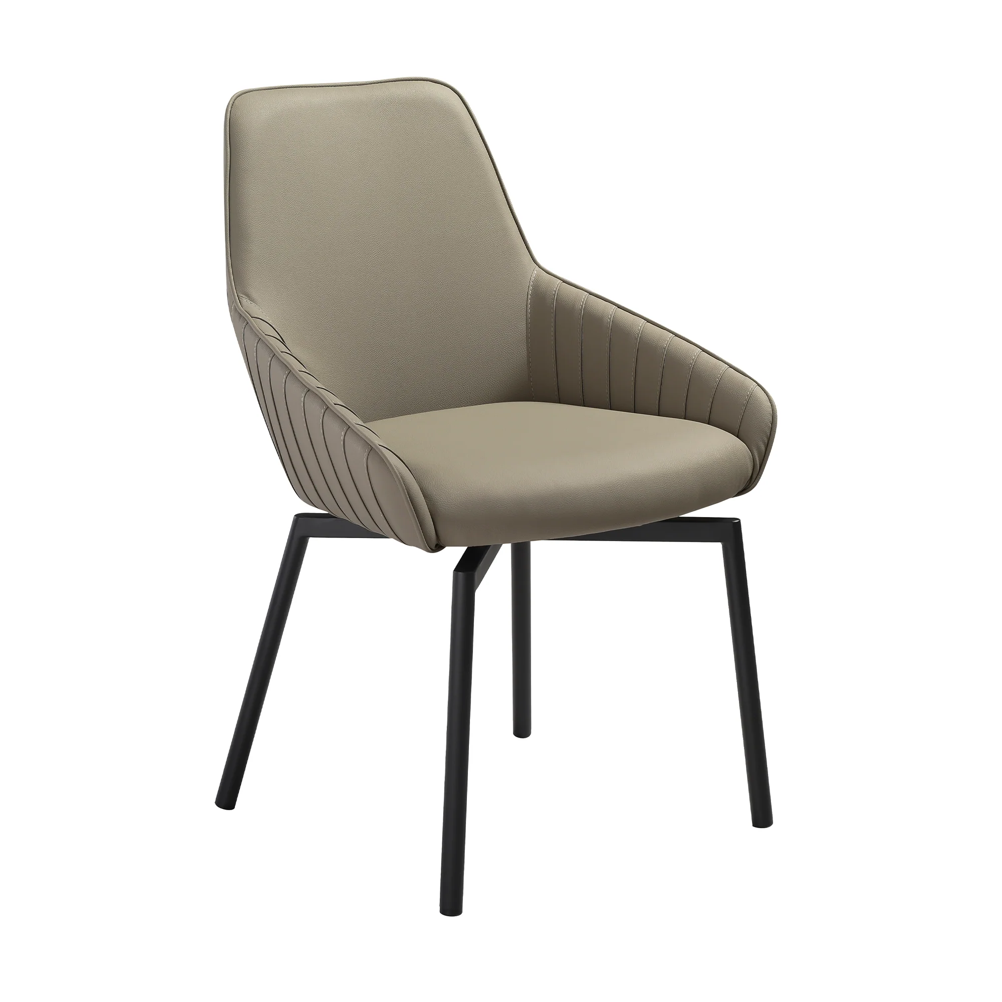 Milena Shilo 5 Piece Extendable Dining Set with Taupe Gray Faux Leather Chairs By Armen Living - Image 3
